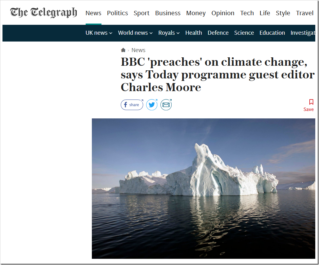 Charles Moore Accuses BBC Of Climate Bias