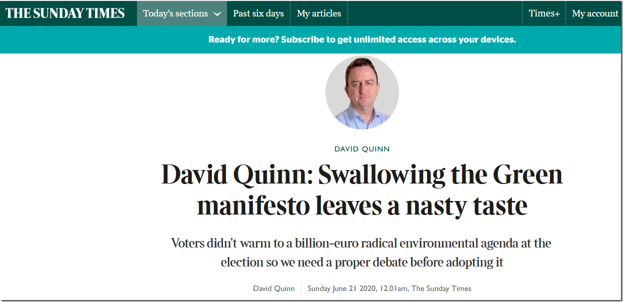 Swallowing the Green manifesto leaves a nasty taste in Ireland