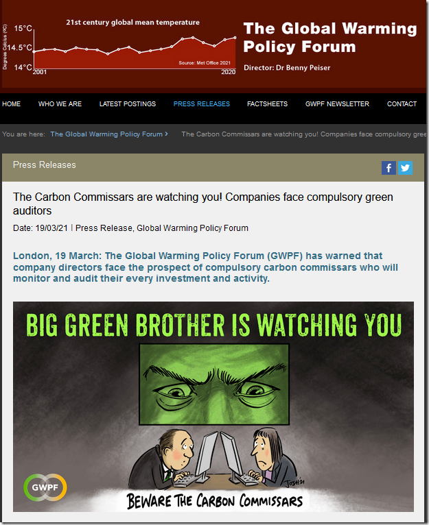 The Carbon Commissars are watching you! Companies face compulsory green auditors