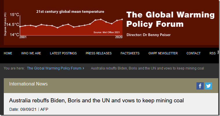 Australia rebuffs Biden, Boris and the UN and vows to keep mining coal