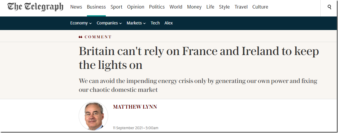 Britain can’t rely on France and Ireland to keep the lights on