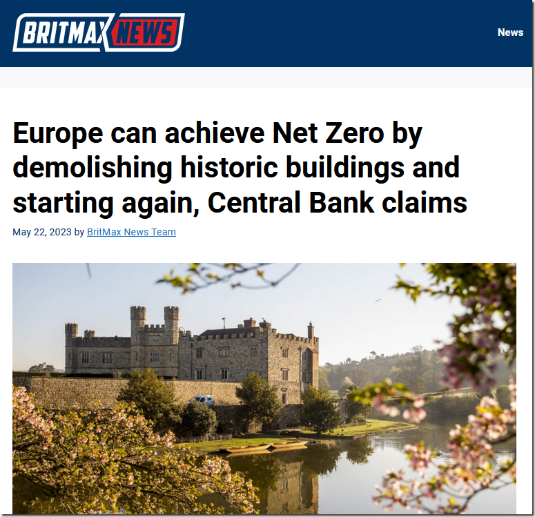 Europe can achieve Net Zero by demolishing historic buildings and starting again, Central Bank claims